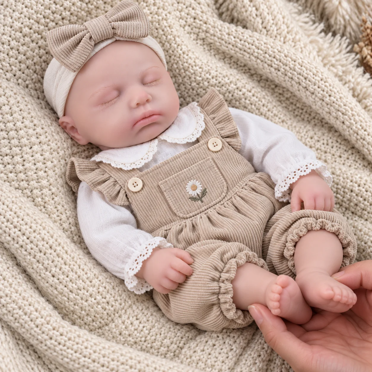 50cm Full Body Silicone Reborn Baby Doll Bald Head Closed Eyes Handcrafted Lifelike Newborn Boy & Girl Collectible Display Gift