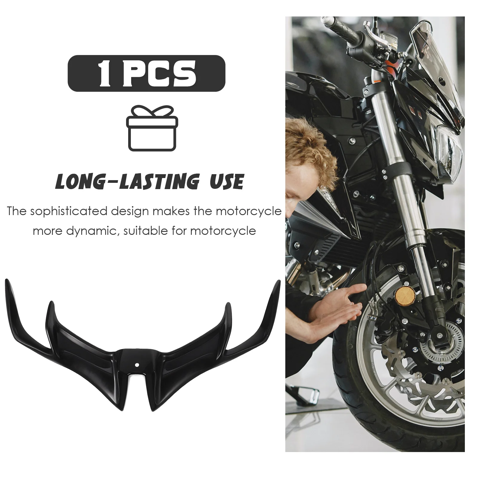 Alerón de estilo de carenado de motocicleta, alerón delantero resistente al desgaste para motocicleta, Compatible con Yamaha