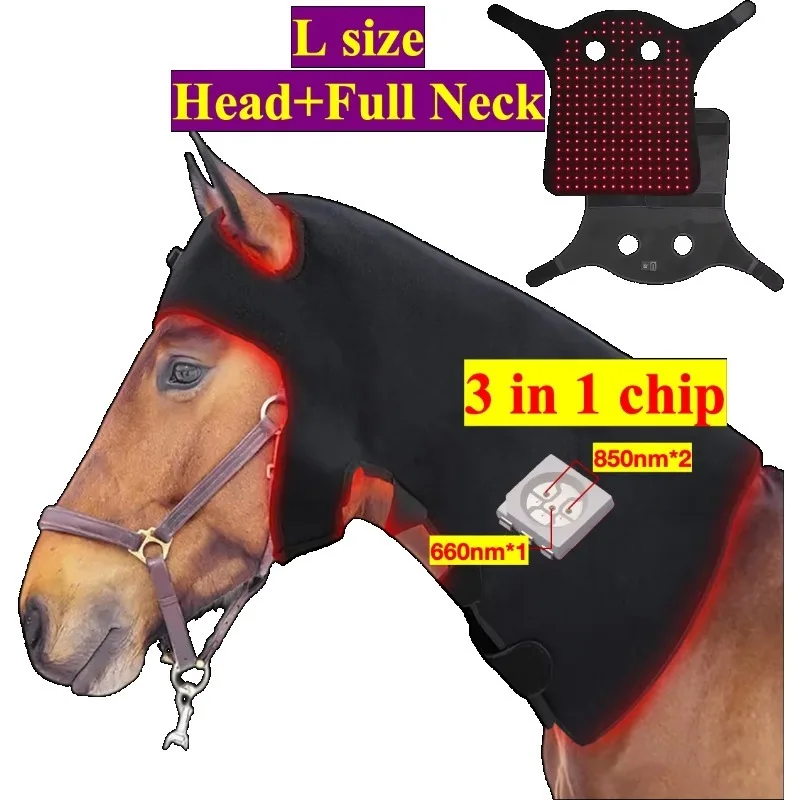 296 Pcs Leds Equine Horse Red Light 660nm 850nm Convenient for Storage Infrared Treatment Horse Head Pain Relief Cap