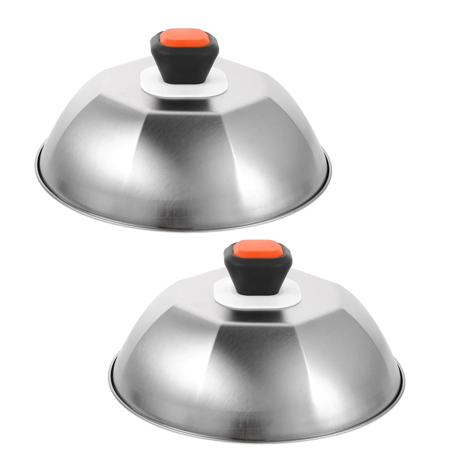 2 Pcs Football Shaped BBQ Cover Cheese Melting Dome Stainless Steel Steam Basting Cover Melter for Burgers Grill Lid Barbecue