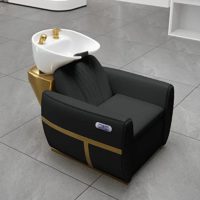 

Hot Sales Wholesale Factory Price Shampoo Chair Set Black Hair Salon Furniture Modern Electric Shampoo Chair
