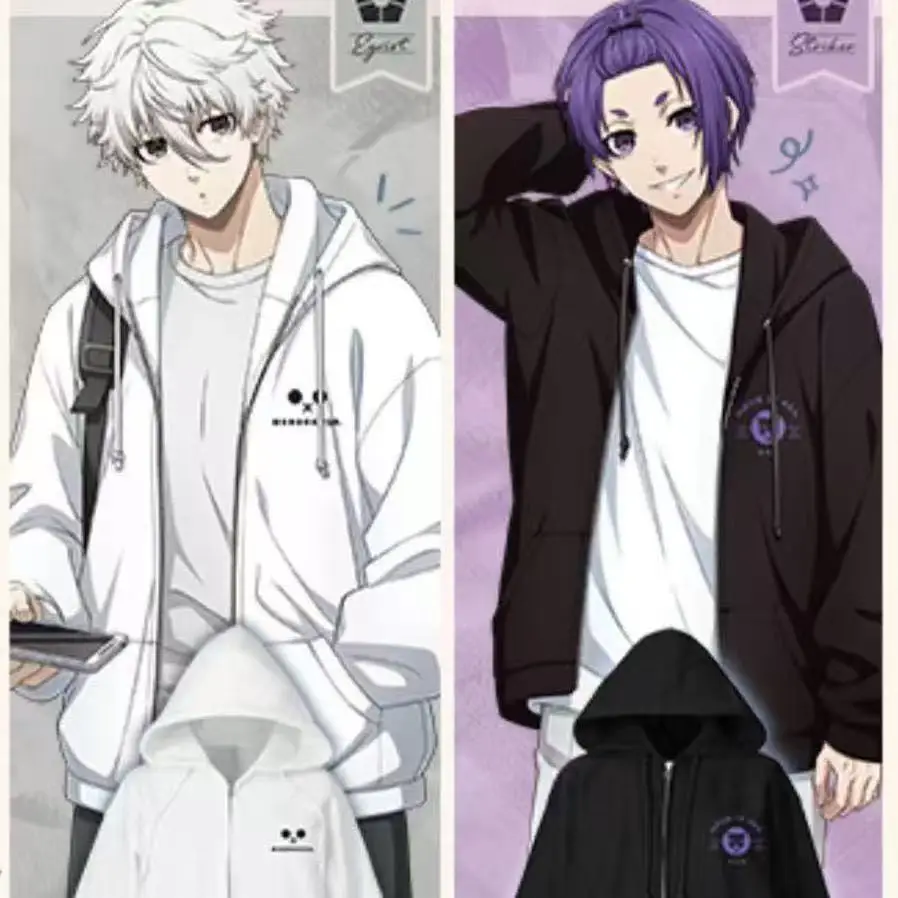 

Blue Lock cosplay costume Seishiro Nagi and Reo Mikage same style zip-up hoodie. Suitable for Halloween and Christmas