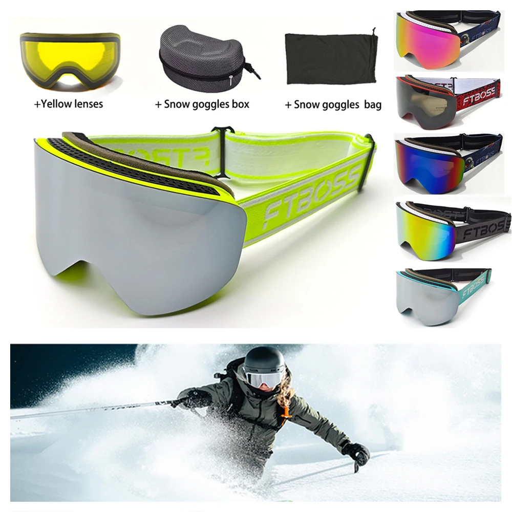 Winter Ski Goggles Magnetic Ski Glasses Men Women Glasses Night Vision Goggles Ski Sports Goggles Alpine Ski Safety Glasses New