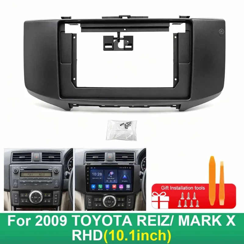 10.1 Inch Car Radio Fascia Frame For Toyota Reiz Mark X 2009 RHD Android Stereo Dashboard Panel Trim Kit