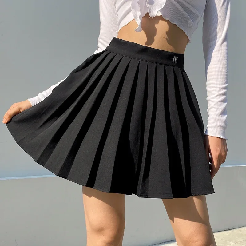 

Y2K Girls Pleated Skirts Women's Fashion High Waist Elastic A-line Mini Skirt with Shorts Ladies Gothic Streetwear Sexy Clothes