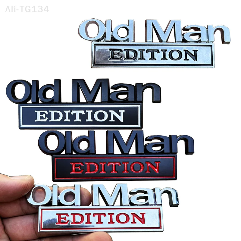 Etiqueta engomada resistente a la intemperie del emblema del coche de la edición del viejo hombre del metal 3D para el coche camión SUV motocicleta divertida calcomanía de la placa de identificación