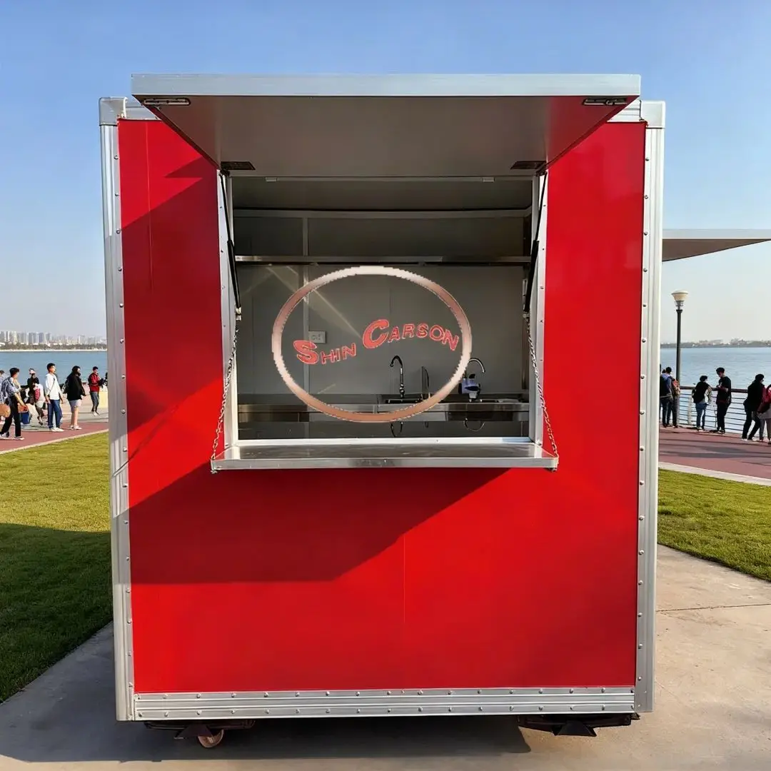 

Mobile Food Trailer Commercial Kitchen Street Food Cart Fully Equipped Catering Vending Trailer for Fast Food Business