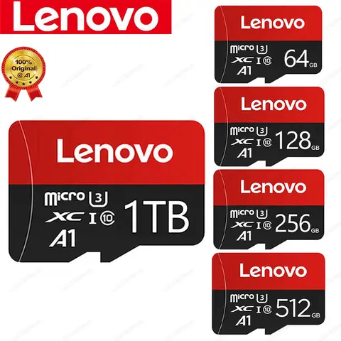 Cartão de Memória Lenovo 1TB, Cartão Micro SD de Alta Velocidade para Vídeo Full HD, 512GB, 256GB, 128GB, 64GB, Novo Cartão Micro para Telefone/Tablet/PC