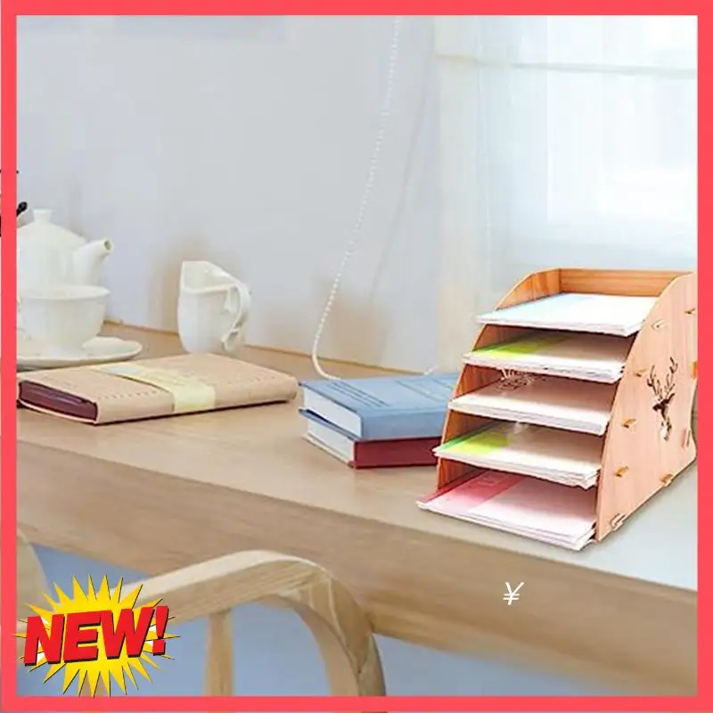 

B17C 1 шт. деревянная стойка для хранения купюр-фактур, настольный органайзер для бумаги, держатель для файлов, сортировщик документов, лоток для почты, стойка для почты