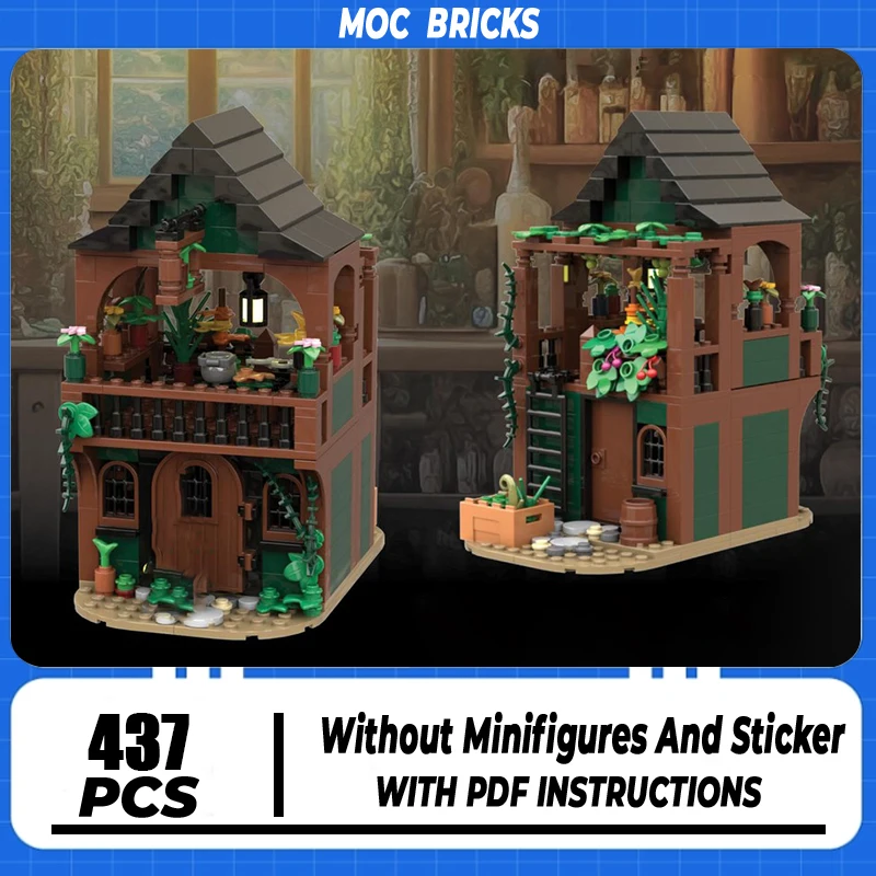 

Средневековый замок Moc, строительные блоки, средневековый аптекарь, замок, кирпичи, модель DIY, сборка, строительная игрушка, праздничные подарки на день рождения