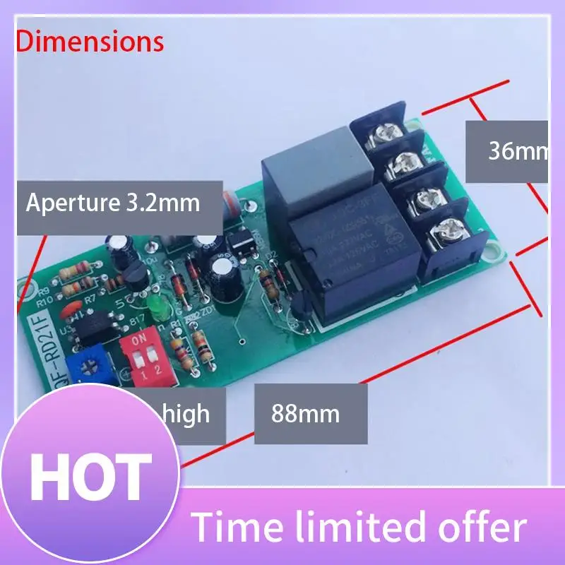 B69C AC100V-220V Adjustable Timer Control Relay Module Turn Off Delay Switch Board For Exhaust Fan Mr22 19