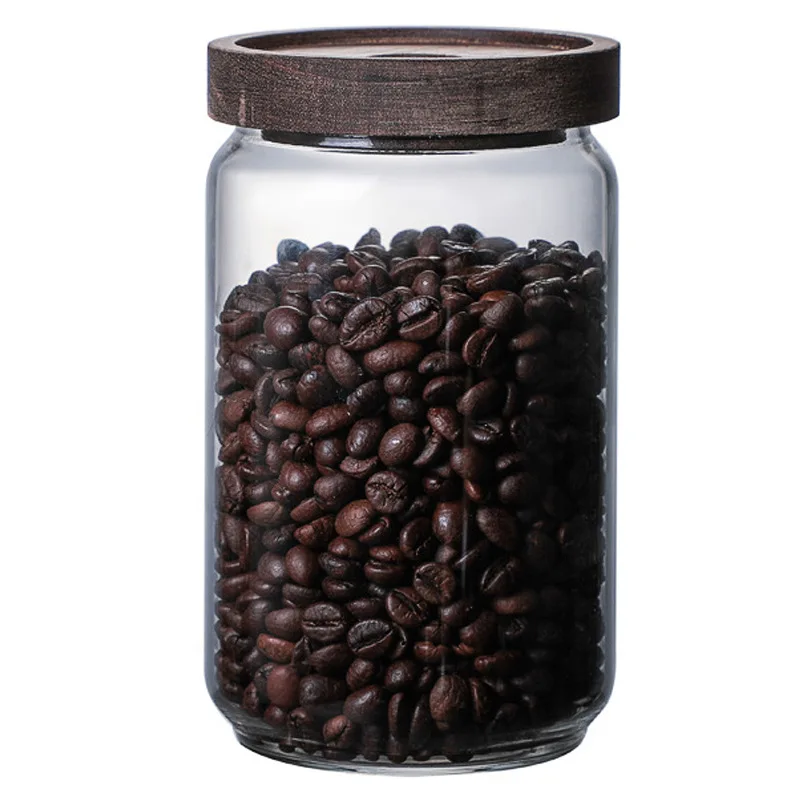 

Sealed Glass Bottles Jars New Tea Coffee Beans Transparent Storage Boxes Candy and Snack Tins with Lid