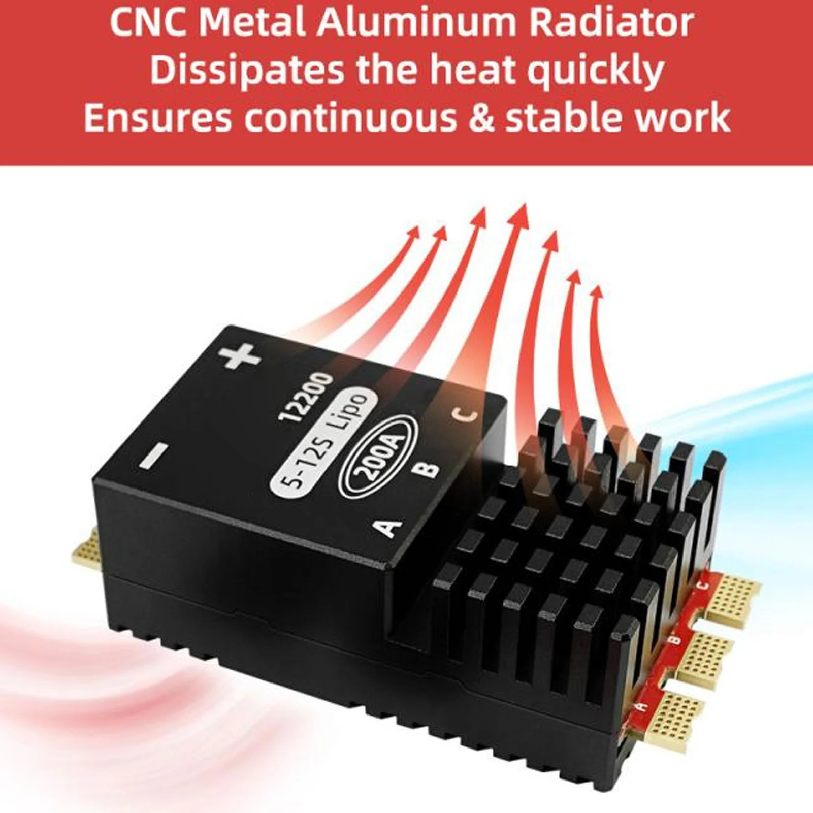 

Helicopter Electronic Speed Controller 5‑12S 128KHz PWM Brushless Motor Electric Speed Controller DC18V‑50.4V 200A