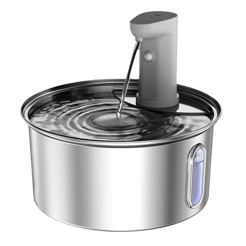 

Smart Pet Water Fountain 304 Stainless Steel Auto Circulating Filtered Dispenser Wireless Cat Dog Drinking Bowl Large Capacity