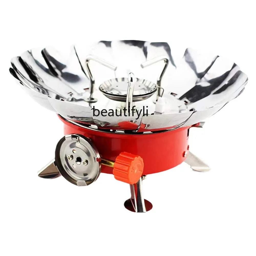 Уличная многофункциональная ветрозащитная горелка лотоса, портативная кассетная горелка для кемпинга, пикника, газовая плита для барбекю