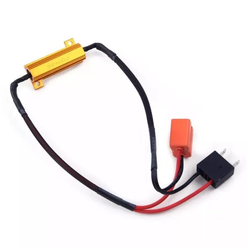 2PCS 50w H7 Led Headlight Canbus  Error Free Hid Canceller Decoder Load Resistors  Car High Beam Repair Inspection Tool