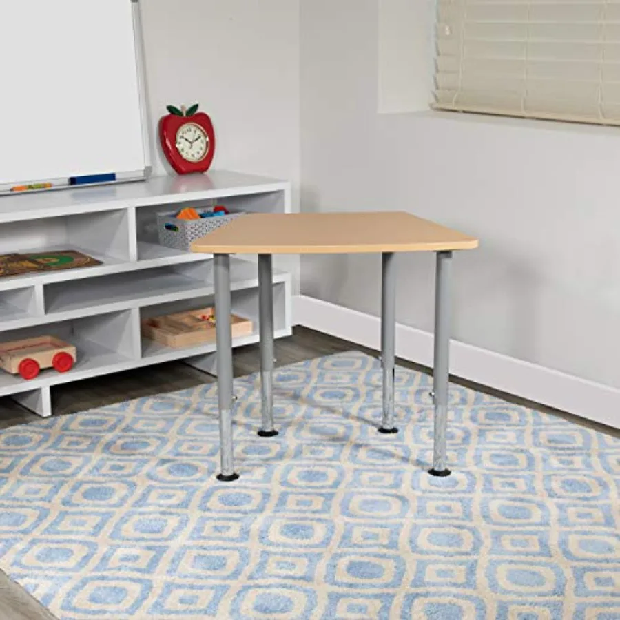 

Billie Hex Natural Collaborative Student Desk Adjustable from 22.3" to 34" - Home and Classroom