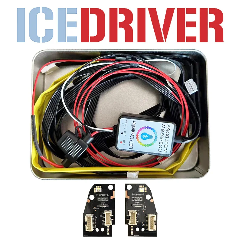 Icedriver for VW T Cross DRL RGBW multicolor RGB LED boards daytime running lights Yellow Red Blue AmberVolkswagen 2019-2024