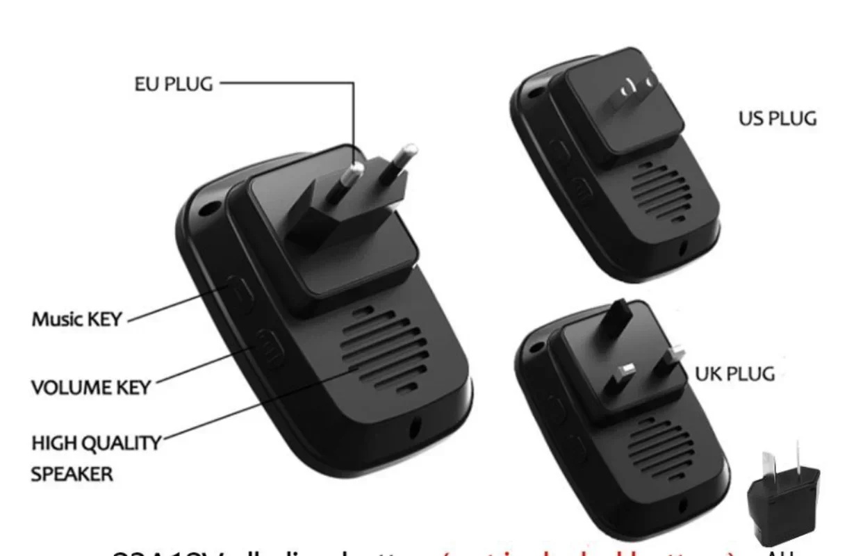 Intelligent Wireless Waterproof Doorbell 300M Remote Smart Home Door Bell Chime New Home Welcome EU AU UK US Plug