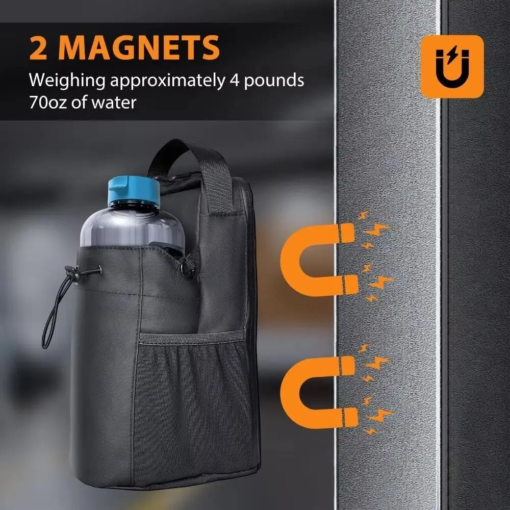 

Magnetic Water Bottle Sling Bag Adjustable Large Capacity Gym Bottle Bag Multi-layer Portable Crossbody Sports Bag Gym