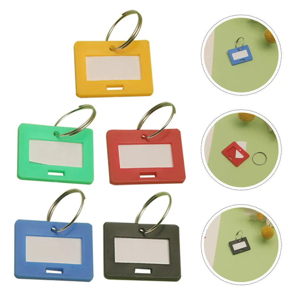 50Pcs Key Tag Labels Numbered Plastic Round Tags Metal Keychain Label Id Colorful Key Identifier Labels for Home Office Car