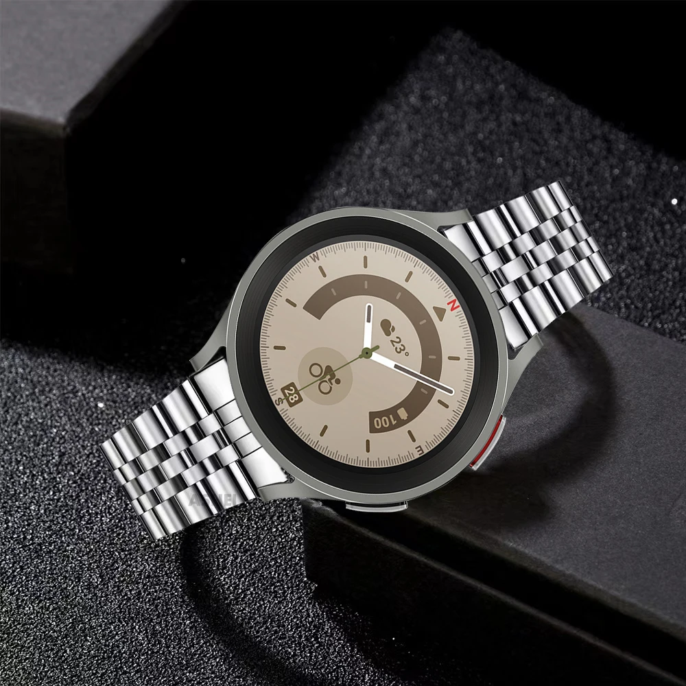 For samsung galaxy watch 5 pro 45mm 7 5 6 44mm 40mm band + case galaxy watch 6classic 47mm 43mm stainless steel strap TPU case