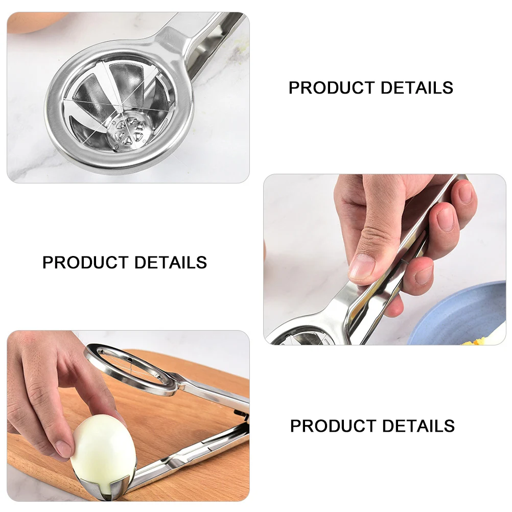 

Stainless Steel Kitchen Stainless Steel Egg Slicer H held Cooking Gadget Egg Cutting Tool Small Tools Food Silver