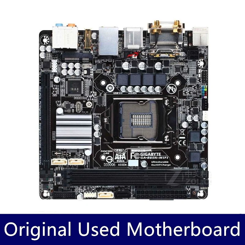GIGABYTE GA-B85N-WIFI B85N-WIFI Motherboard B85 LGA1150 Mini ITX DDR3 Max 16GB PCI-E3.0 M.2 HDMI DVI
