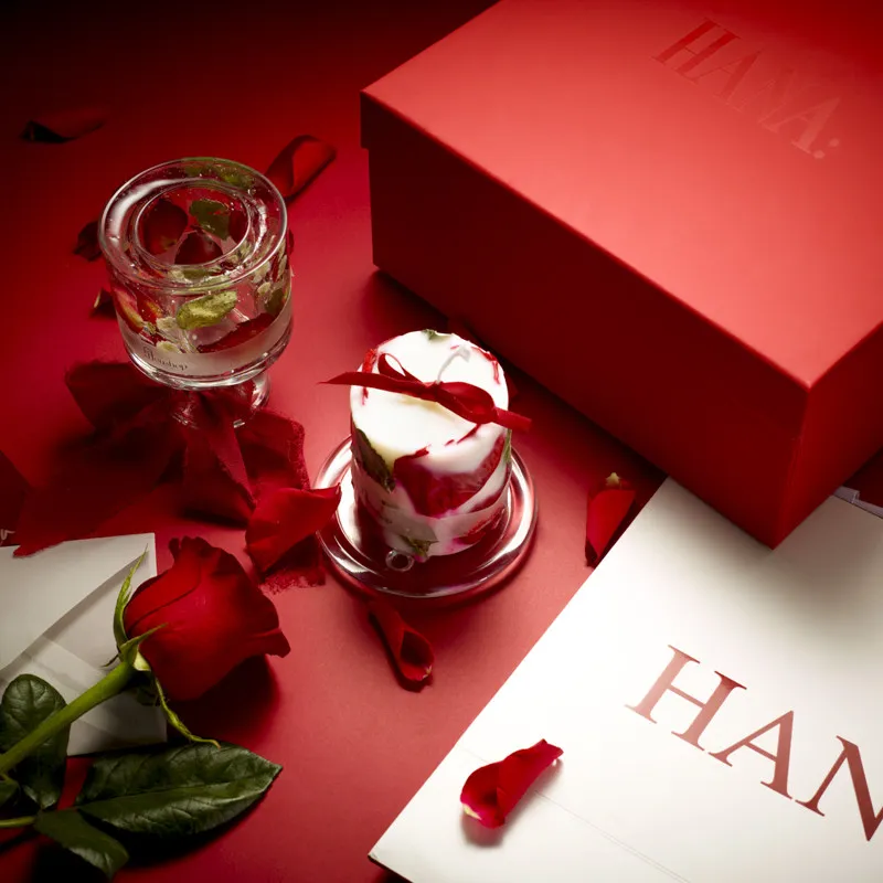 Red Rose Scented Candle Fragrance Gift Box for Girls' Qixi Festival Valentine's Day Gift