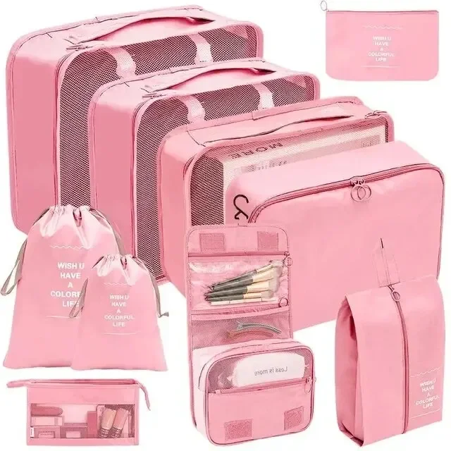 7/10 Teile/satz Reise Veranstalter Lagerung Taschen Koffer Verpackung Würfel Fällen Tragbare Kleiderschrank Gepäck Kleidung Schuh Beutel Falten