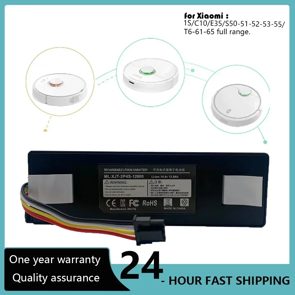 

14.4V 5200-12800mAh Robotic Vacuum Cleaner Replacement Battery For Xiaomi Roborock S55 S60 S65 S50 S51 S5 MAX S6 Parts