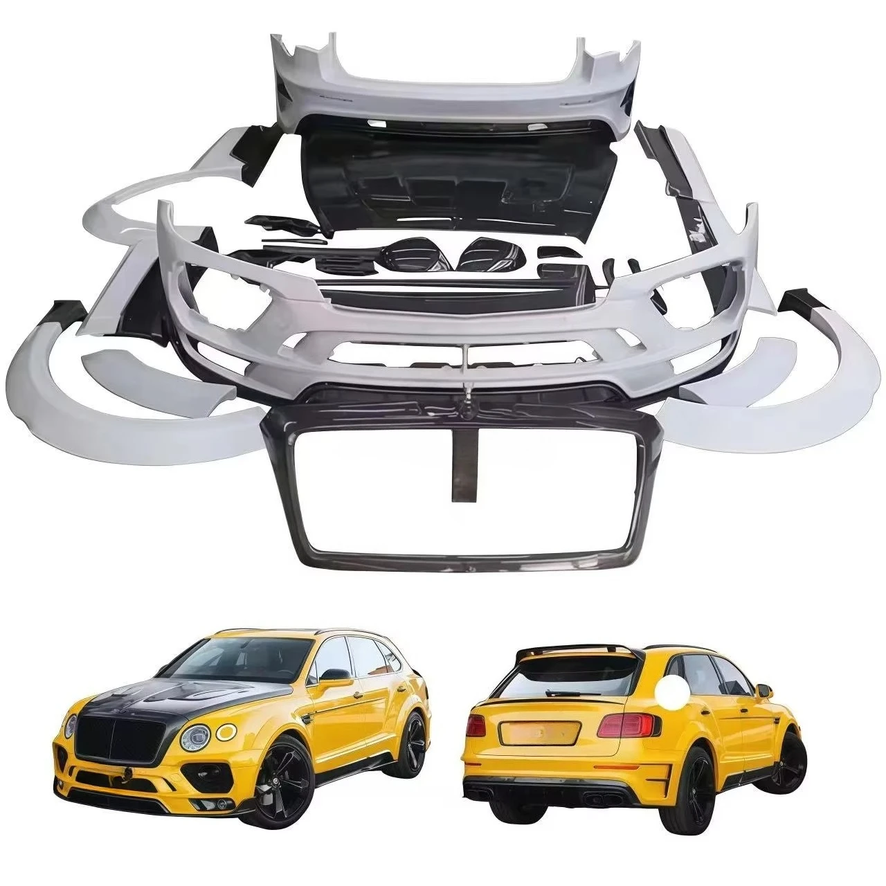 For  Bentayga MSY Carbon Fiber Body Kit Bentayga MSY-style Front and Rear Bumpers Side Skirts Spoilers Hood Wheel Arches