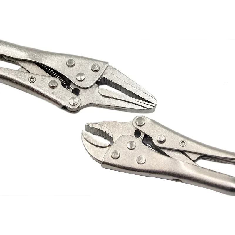 2pcs/lot 4 inch and 5 inch Locking pliers round nose Straight Jaw Welding Tool Straight Jaw Lock Mole Plier Vice Grips Pliers