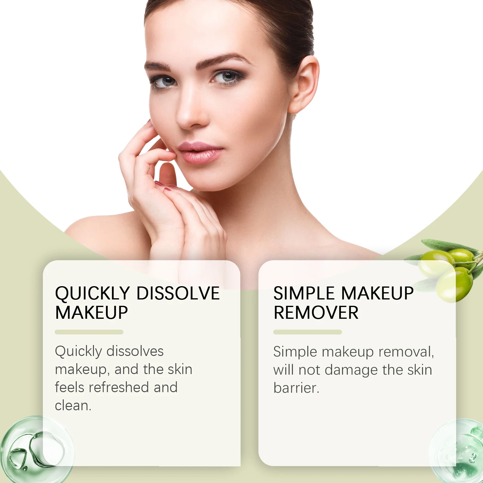 Hoygi مزيل ماكياج لطيف النفط لطيف اللمس مزيل ماكياج الجلد مشرق التطهير العميق الوجه الشفاه ماكياج الطازجة وغير لزجة 3 قطعة