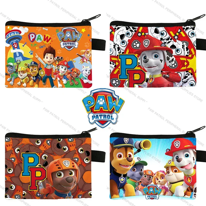 Paw Patrol New Cartoon PU Coin Purse Cute Key Change Storage Bag Kids Wallet Action Figures Chase Skye Pouch Christmas Gift