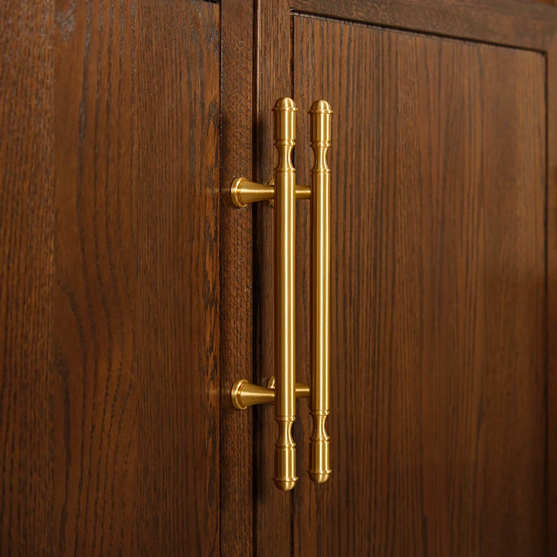 Pure Copper Wardrobe Door Handle Golden Retro Lengthened Furniture Handles Modern Simple Cabinet Drawer Small Handle Home Decor