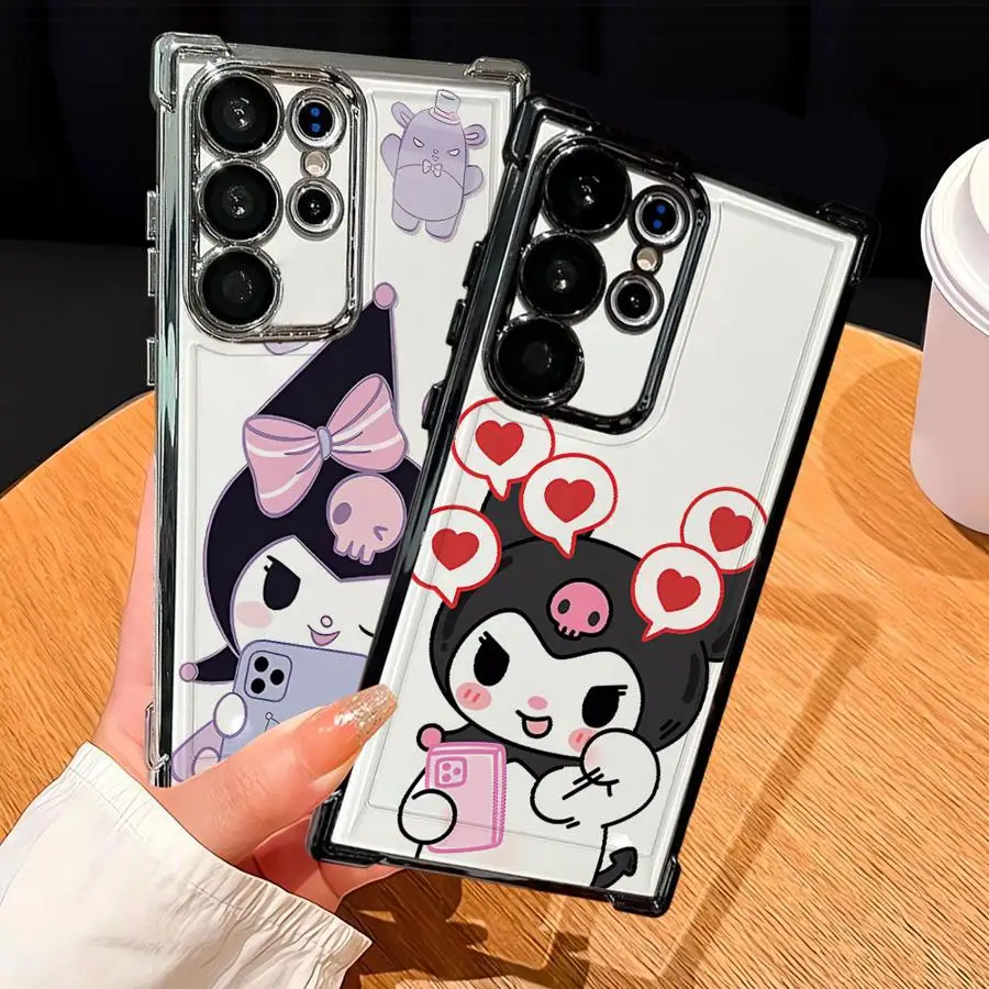 Soft Phone Cover Case for Samsung Galaxy S23 S24 S20 FE S25 Edge S22 Ultra S21 Plus Sanrio Mobile Kuromi