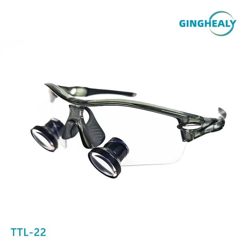 Ginghealy 22 TTL Galilean Loupes 2.5X/3.0X/3.5X Clear Vision HD IPD Customized Dental Surgical Loupes Anti Splash Goggles