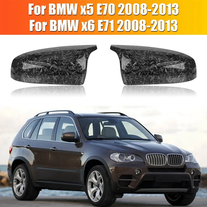 Kute obudowa lusterek samochodowych z włókna węglowego akcesoria kute wzór dla BMW X5 X6 E71 E70 2008-2013