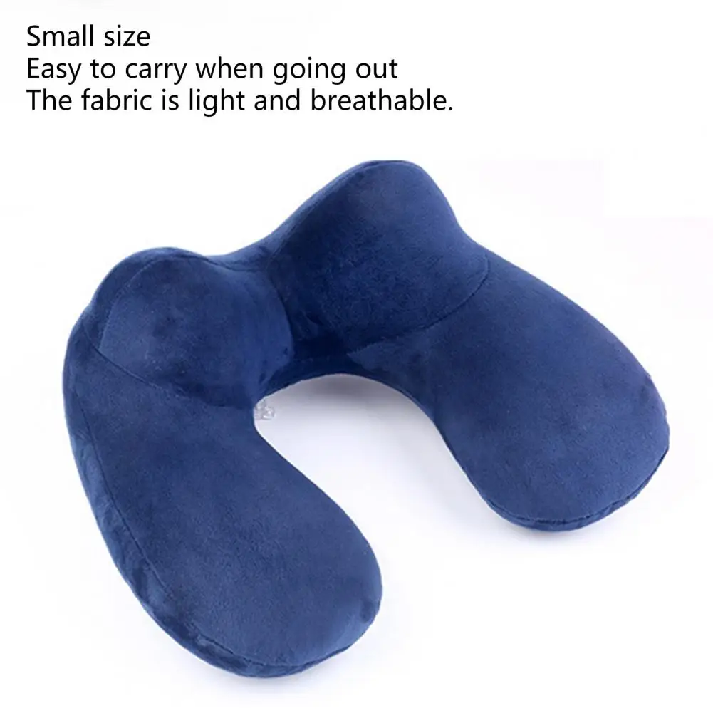 Inflatable Pillow U Shape Hump Design Extended Collar Highly Elastic No Strangulation Fit Cervical Spine Travel Pillow