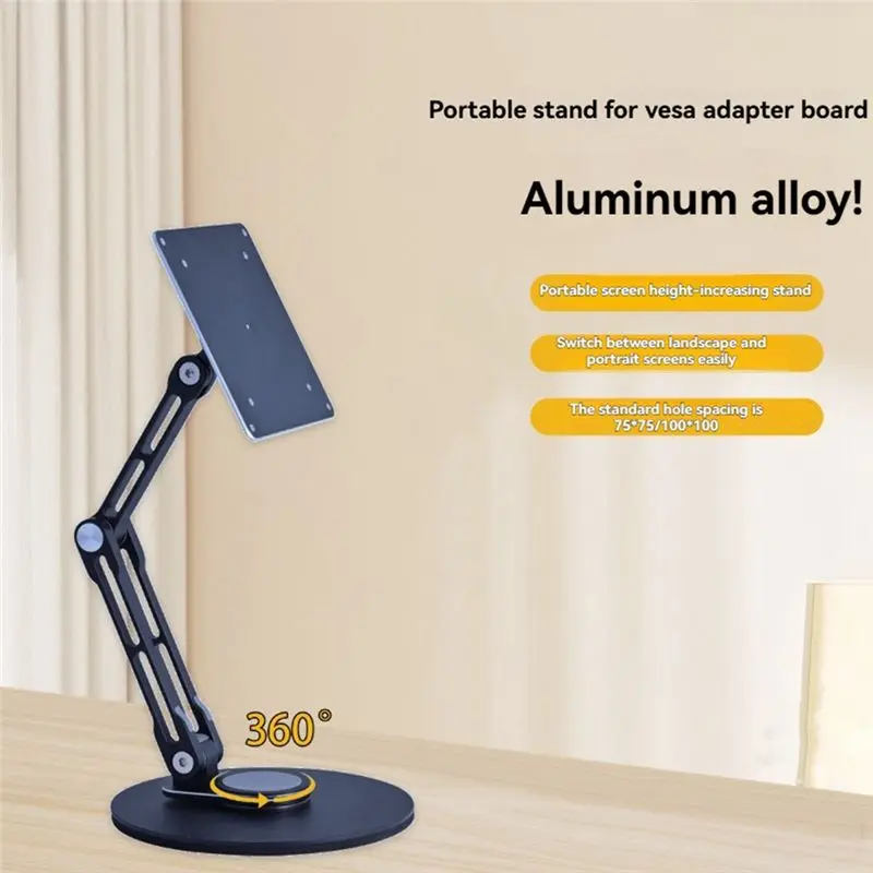 A42Z-Portable Tablet Stand Bracket Monitor Holder VESA Mount Aluminum Alloy Stand Foldable Adjustable Desktop Bracket