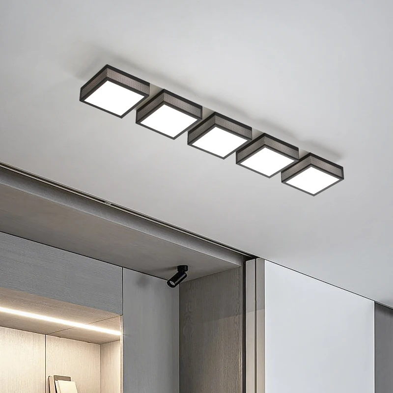 Nordic Minimalistische Vierkante Led Kroonluchters Moderne Hoofdlicht Design Gang Gangpad Balkon Ingang Ultra-Dunne Plafondverlichting