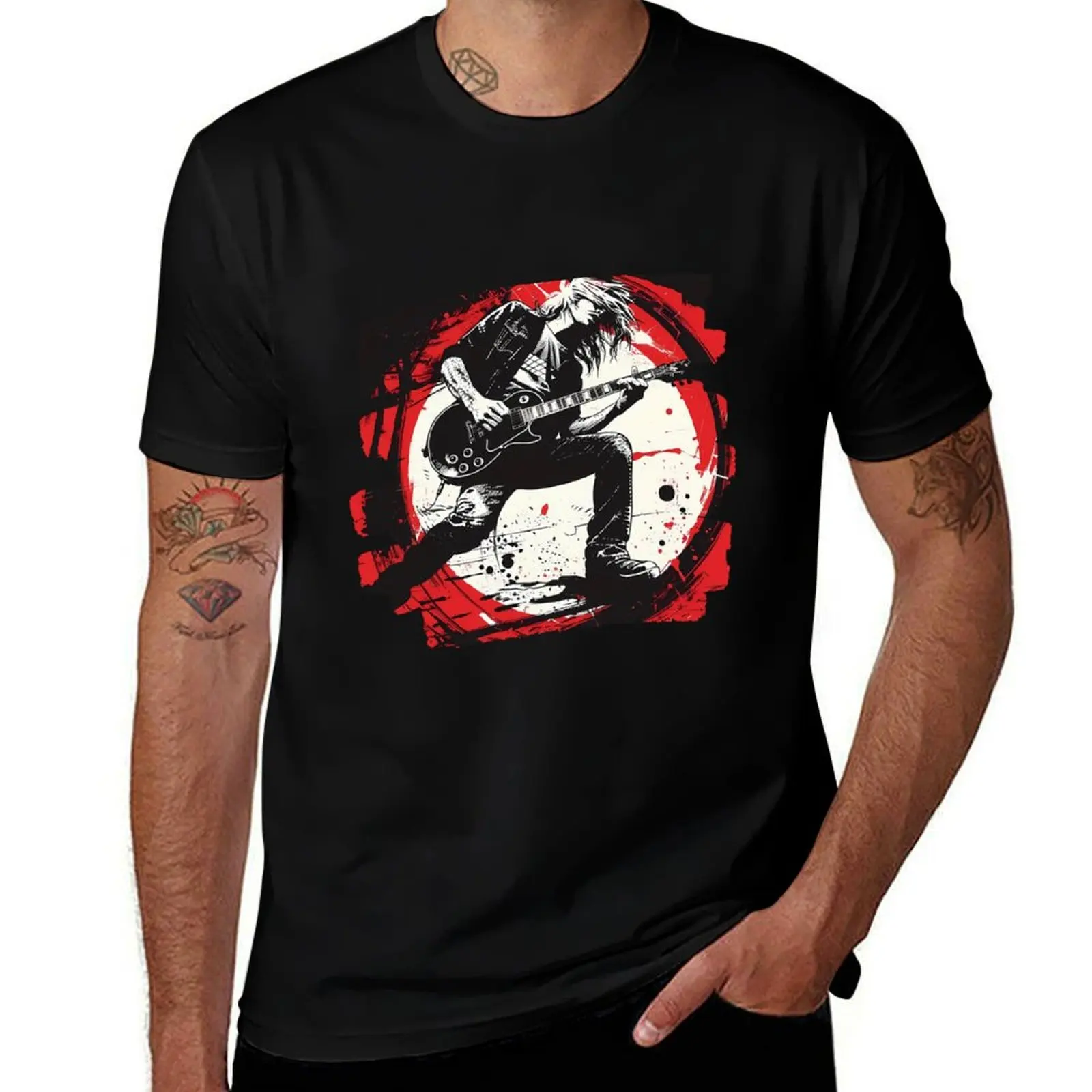 

Curt Cobain playing guitar T-Shirt anime luxury t-shirt hippie clothes oversized t shirt men 100℅ cotton