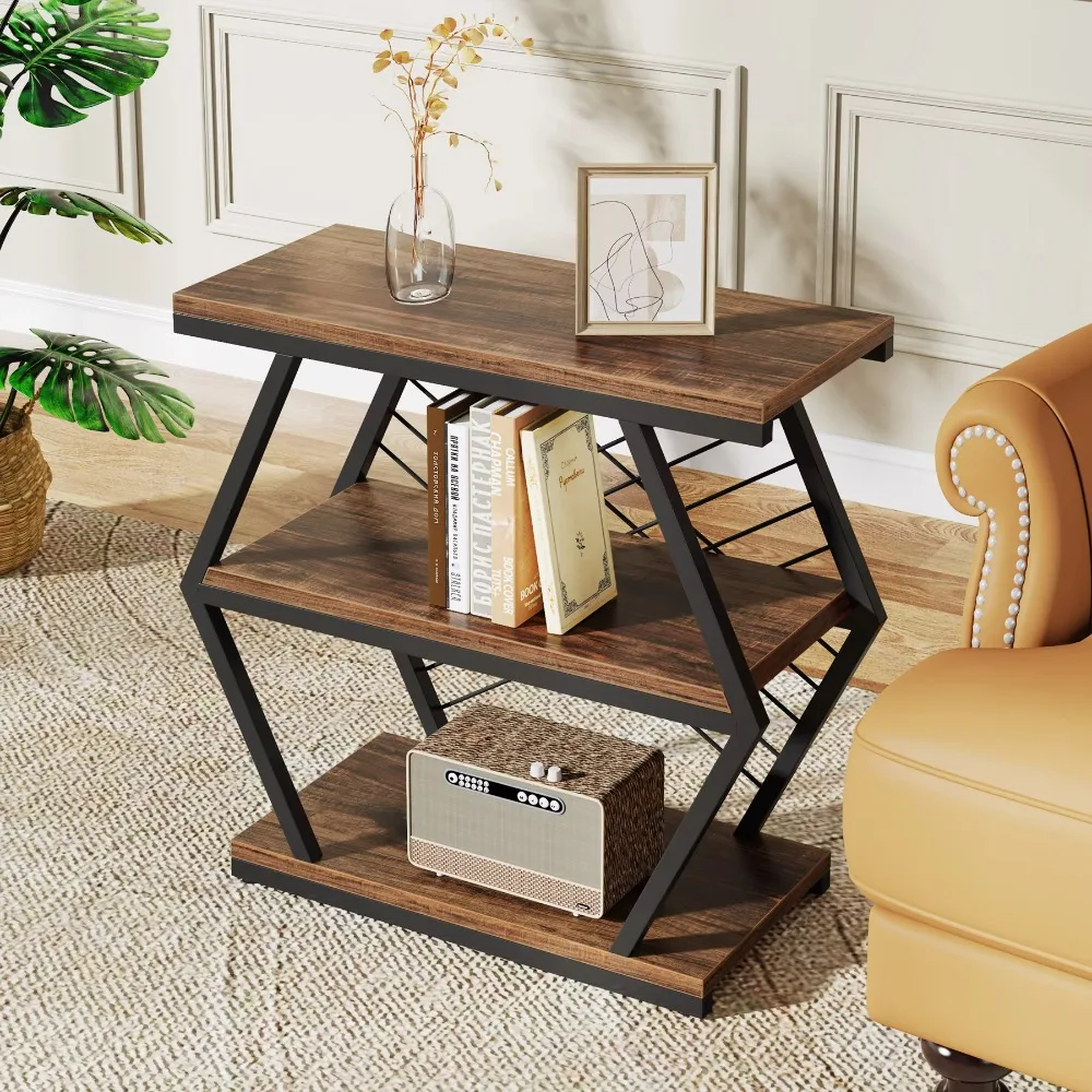 Brown coffee table, living room sofa side table