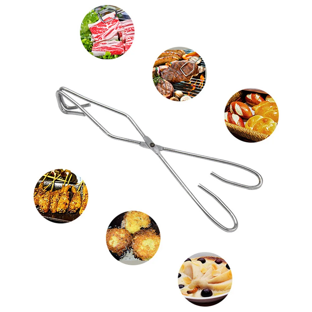 

Stainless Steel Charcoal Tongs Bbq Grilling Clamp For Cooking Baking Meat Handling Multifunction Kitchen Tool Outdoor