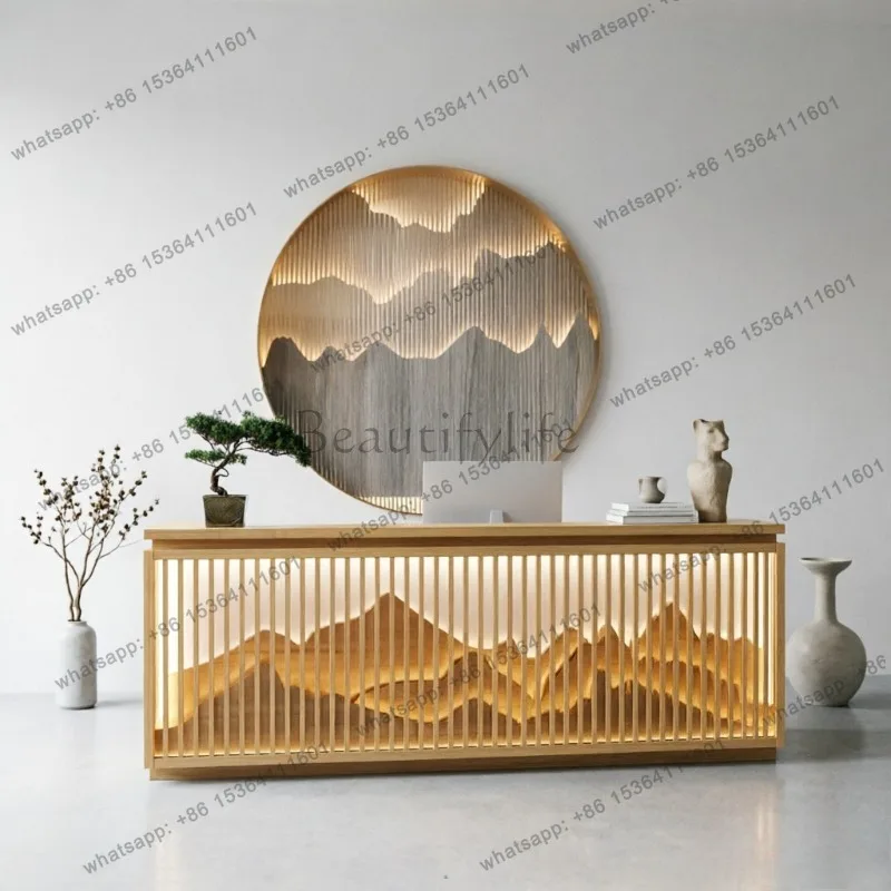 YJ Storage Aesthetic Reception Desks Modern Design Luxury Executive Reception Counter Commercial Events Rezeption Theke Furnitur
