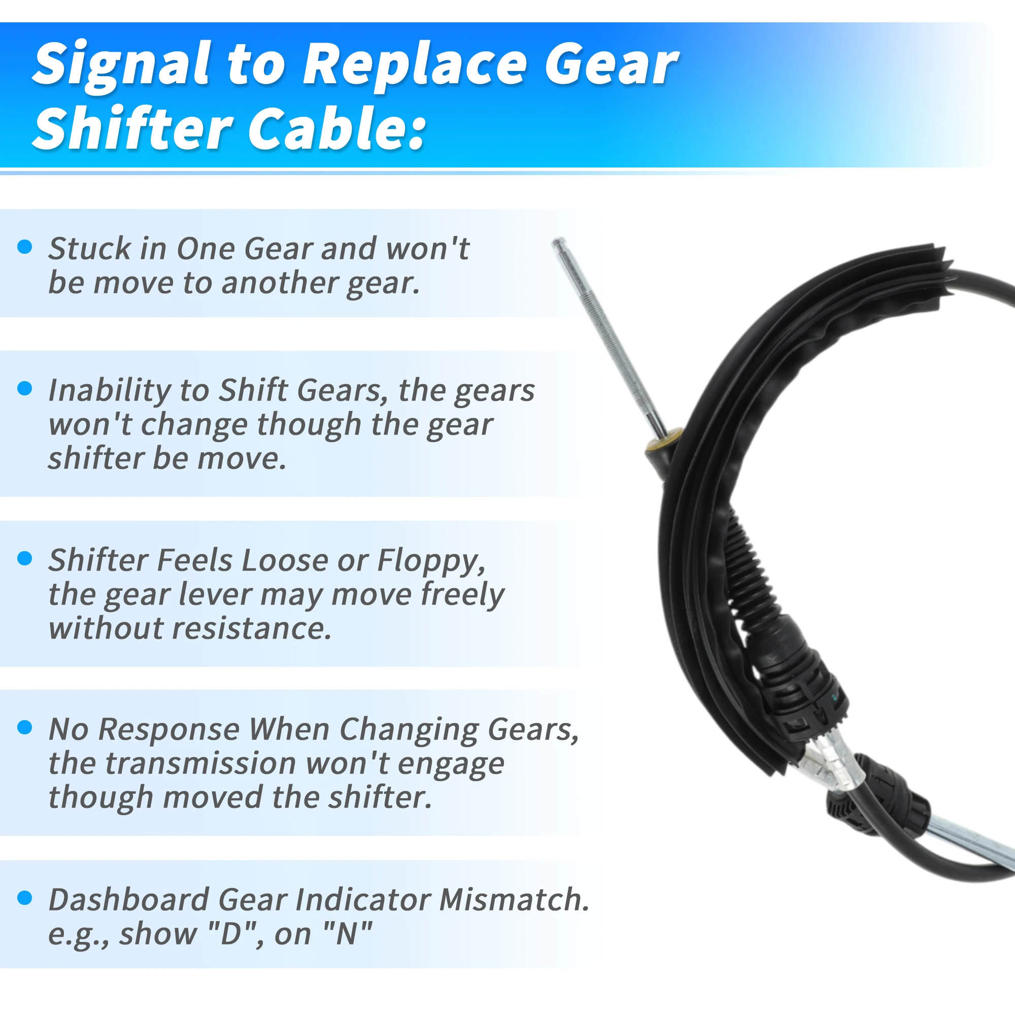 UXCELL No.1J0711265K Manual Trans Gear Shifter Cable for Volkswagen Beetle Golf Jetta - view 4
