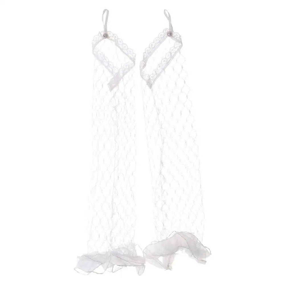 Mitaines de mariée pour femmes et filles, accessoires flexibles et élégants, protection solaire, gants blancs avec nœud en dentelle, à volants