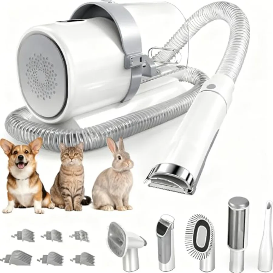 

Pet Vacuum Grooming Kit with Hair Clippers Shedding Brush for Dogs Cats 10000Pa Strong Suction 2.5L Dust Cup Low Noise 3 Speeds