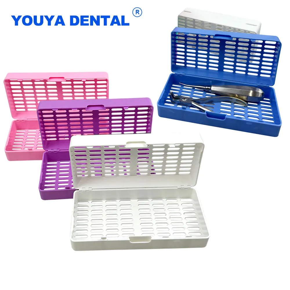 Caja de desinfección para elevadores de extracción de dientes, instrumento de Autoclave de plástico Dental, estante de casete, alicates de dentista, soporte de fórceps